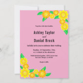 ボホー素朴ヒマワリ赤面サマーフローラ結婚ズ 招待状 (正面)