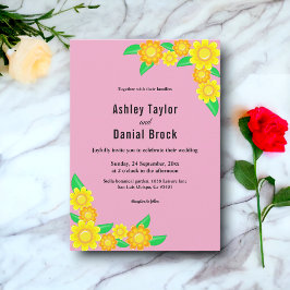 ボホー素朴ヒマワリ赤面サマーフローラ結婚ズ 招待状