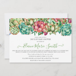 ボホー素朴吸肉ドライブスルーブライダルシャワー 招待状