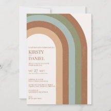 ボホー結婚ズアーチ結婚式招待状