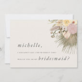 ボホー結婚ズパンパスグラスオーキッドパームプロテア 招待状 (正面)