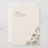 ボホー結婚ズベージュボタニカル招待状 招待状 (裏面)