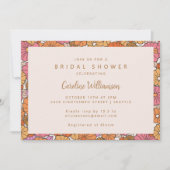 ボホー自然バーンオレンジフローラブライダルシャワー 招待状 (正面)