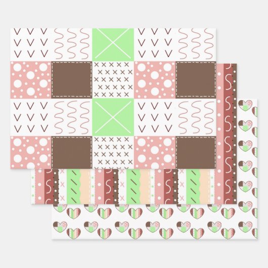 ボホー自然暖色誕生日 ラッピングペーパーシート (セット)