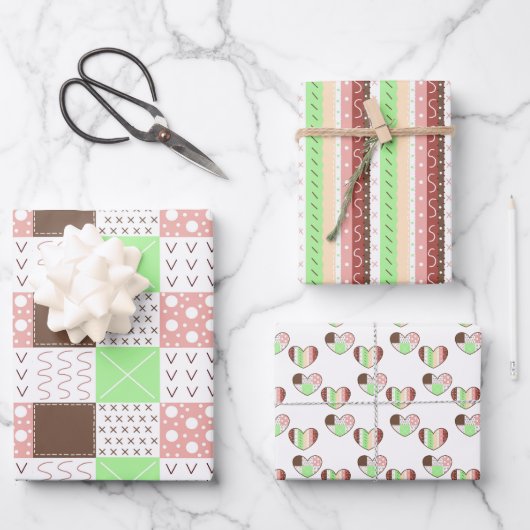 ボホー自然暖色誕生日 ラッピングペーパーシート (正面)