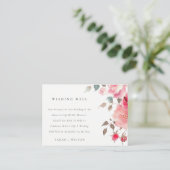 ボホー赤ピンクのバラ結婚の花の願い エンクロージャーカード (スタンド正面)