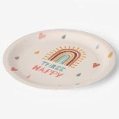 ボホー3三誕生日レインボー ペーパープレート (アングル)