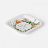 ボホー カクタス ブライダルシャワー ペーパープレート (傾斜あり)