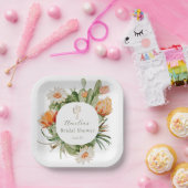 ボホー カクタス ブライダル シャワー ペーパープレート (パーティー)