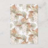 ボホー ホワイト オーキッド & パンパス グラス ブライダル シャワー サンキューカード (裏面)