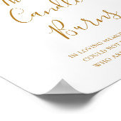 ボホー ボタニカル | アイボリー このキャンドル 燃える ウェディング ポスター (角)