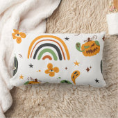 ボホ不気味ハロウィーンパターン ランバークッション (ブランケット)