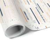 ボホ中立自然海軍の錆びた幾何学民族 ラッピングペーパー (ロールコーナー)