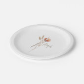 ボホ乾燥植物性シャワーパーソナライズされた ペーパープレート (アングル)