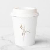 ボホ乾燥植物性シャワーパーソナライズされた 紙コップ (正面)