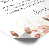 ボホ乾燥水彩フローラ結婚のミモサ徴候 ポスター (角)