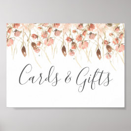 ボホ乾燥水彩フローラ結婚ズ ポスター