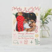 ボホ予測できなシックイラストレーションおもしろい写真クリスマス シーズンカード (スタンド正面)