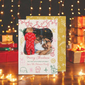 ボホ予測できなシックイラストレーションおもしろい写真クリスマス シーズンカード