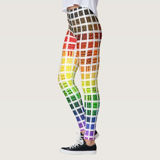 ボホ予測できなプレイドカラフルゲイレインボープライド国旗 レギンス (左)