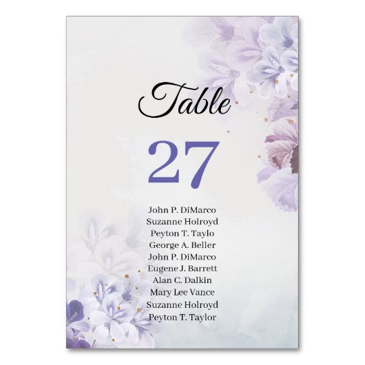 ボホ人気があるほこりっぽい紫の青いナス テーブルナンバー (正面)