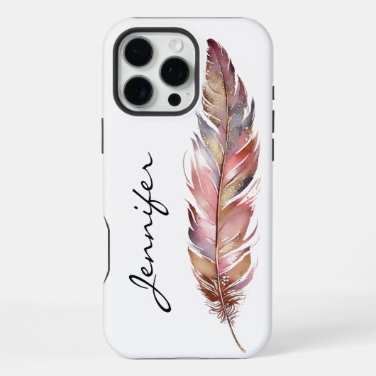 ボホ先住民アメリカンフェザーiPhone iPhoneケース (裏面)