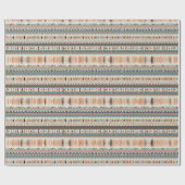 ボホ先住民インディアンエスニックモチーフ幾何学海軍 ラッピングペーパー (フラット)