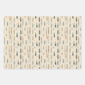 ボホ先住民エスニック海軍の錆びたテラコッタストライプ ラッピングペーパーシート (正面)