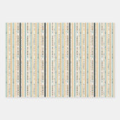 ボホ先住民エスニック海軍の錆びたテラコッタストライプ ラッピングペーパーシート (正面2)