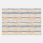 ボホ先住民エスニック海軍の錆びたテラコッタストライプ ラッピングペーパーシート (正面3)