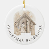 ボホ出生安定シーンクリスマス恵み セラミックオーナメント (裏面)
