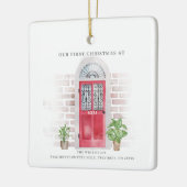 ボホ初めてのクリスマスズニューホームレッドドアシックプランツ セラミックオーナメント (左)