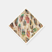 ボホ動揺して羽パターン スタンダードカクテルナプキン (角)