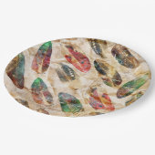 ボホ動揺して羽パターン ペーパープレート (アングル)