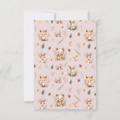 ボホ動物可愛いウサギ植物巣作りパーティー サンキューカード (裏面)