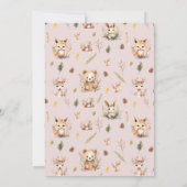 ボホ動物可愛いウサギ植物巣作りパーティー 招待状 (裏面)