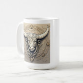 ボホ占星術トーラスの水色 コーヒーマグカップ (正面左)