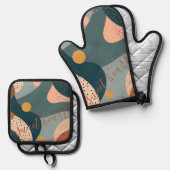 ボホ名前をカスタムする 鍋つかみ&鍋敷きセット (正面/裏面)