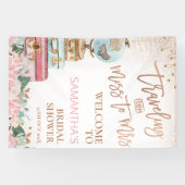 ボホ地図旅行恋しく思ミセスブライダルシャワーバナー 横断幕 (横)