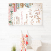 ボホ地図旅行恋しく思ミセスブライダルシャワーバナー 横断幕 (インサイチュ)