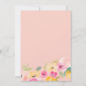 ボホ夏かわいらし金ゴールド花ブライダルシャワー 招待状 (裏面)