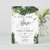 ボホ夏の熱帯葉金ゴールドが盛り上がり輝く 招待状 (スタンド正面)