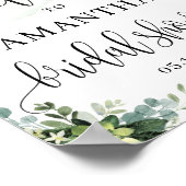 ボホ多肉性フローラブライダルシャワー歓迎サイン ポスター (角)