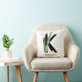 ボホ多肉文字Kモノグラムパーソナライズされた クッション (椅子)