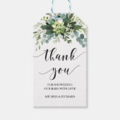 ボホ多肉植物の葉の赤ちゃんシャワー ギフトタグ (正面)