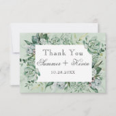 ボホ多肉植物結婚のサンキューカード サンキューカード (正面)