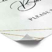 ボホ多肉種ユーカリ金ゴールドゲストブックサイン ポスター (角)