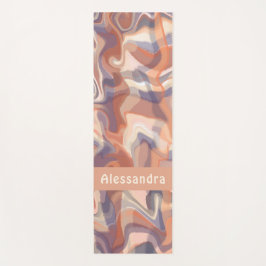 ボホ大理石モノグラムタータンチェックオレンジブラウンパープル ヨガマット