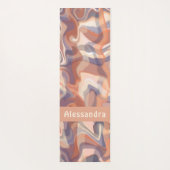 ボホ大理石モノグラムタータンチェックオレンジブラウンパープル ヨガマット (裏面)