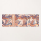 ボホ大理石モノグラムタータンチェックオレンジブラウンパープル ヨガマット (正面(横))